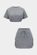 Solange - Conjunto de Camiseta Curta e Saia Ampla