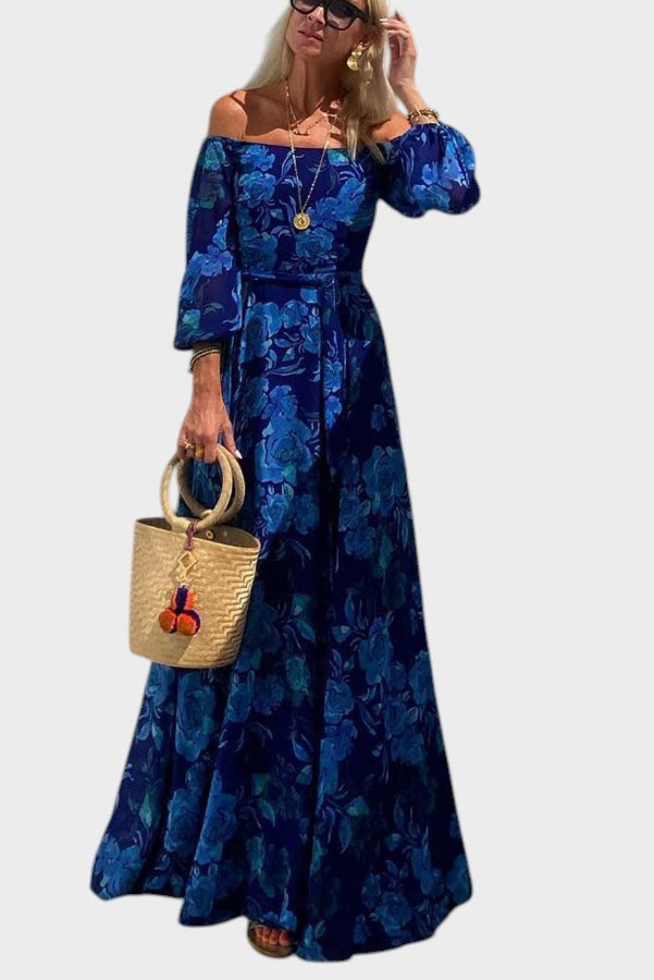 Salomé - Vestido Longo Com Padrão Floral