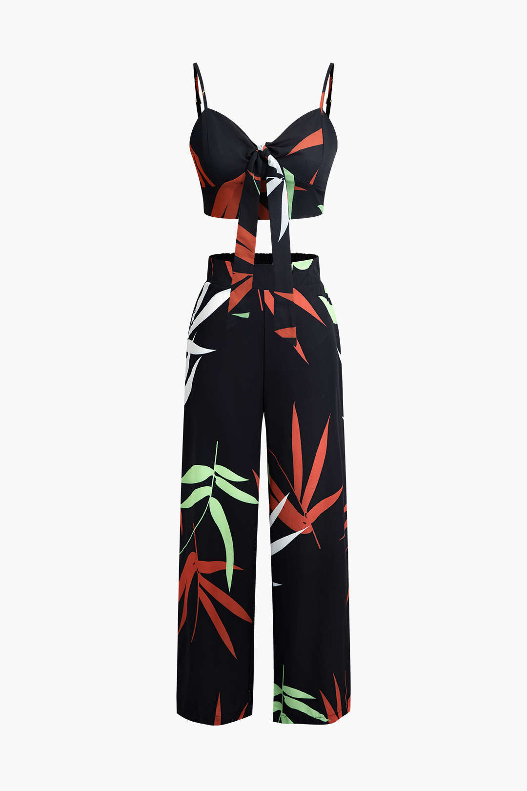 Vera - Conjunto Cami com Nó e Calças Tropicais