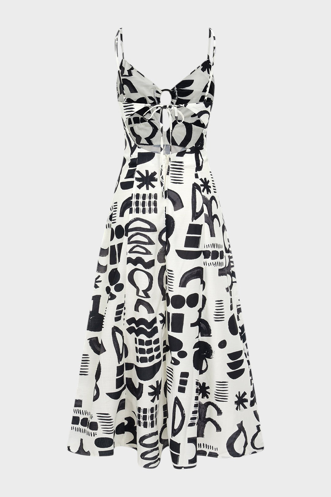 Mena - Vestido Médio com Padrão Geométrico Vintage