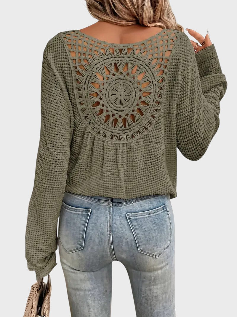 Angélica - Blusa Sofisticada com Decote em V