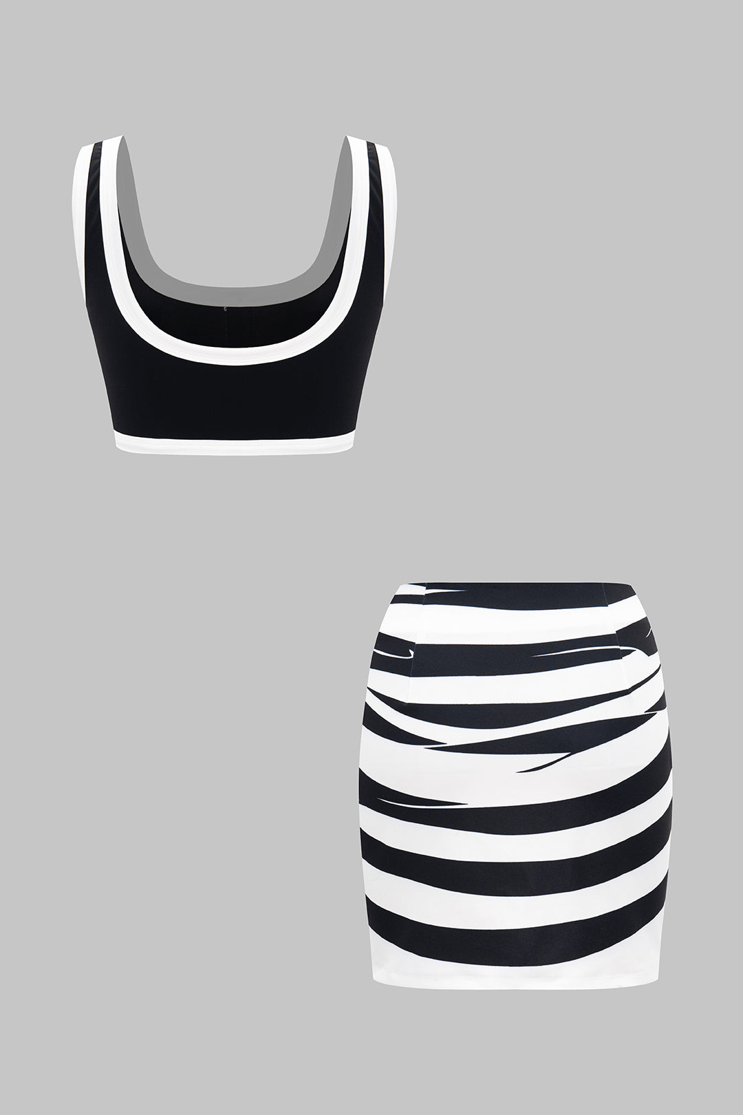 Rebeca - Conjunto Top Alças Retro & Saia com Atilho