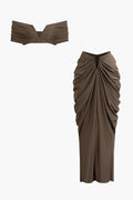 Dora - Conjunto Top Decote V & Saia Maxi