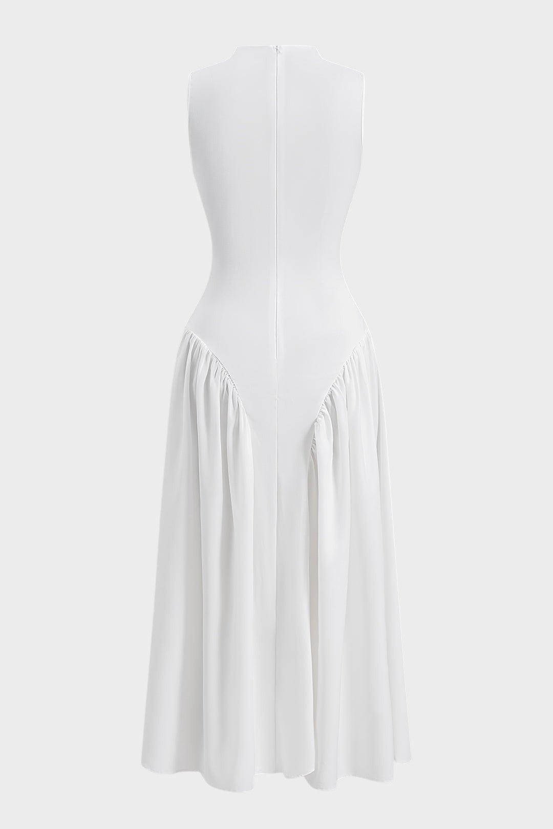 Belita - Vestido Médio Sem Mangas Com Detalhes Franzidos