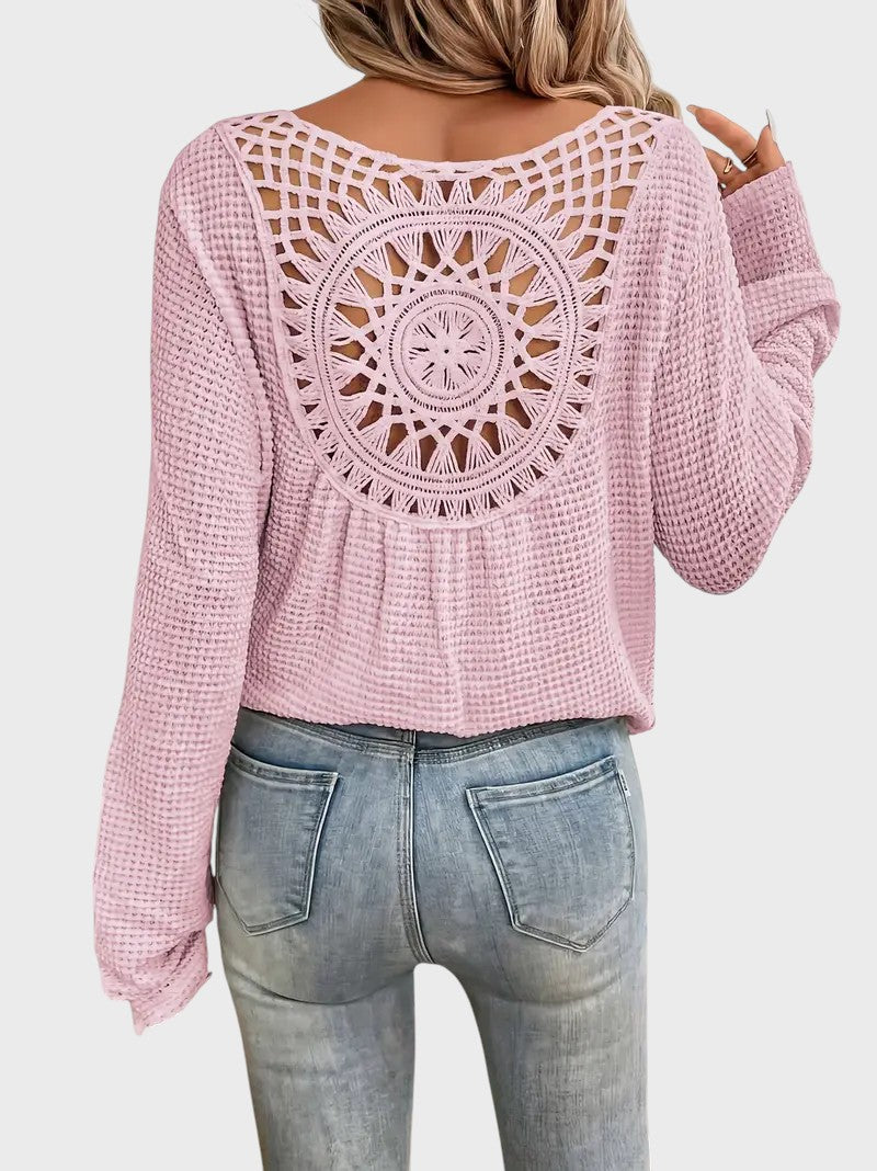 Angélica - Blusa Sofisticada com Decote em V