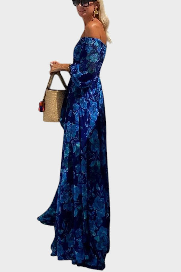 Salomé - Vestido Longo Com Padrão Floral