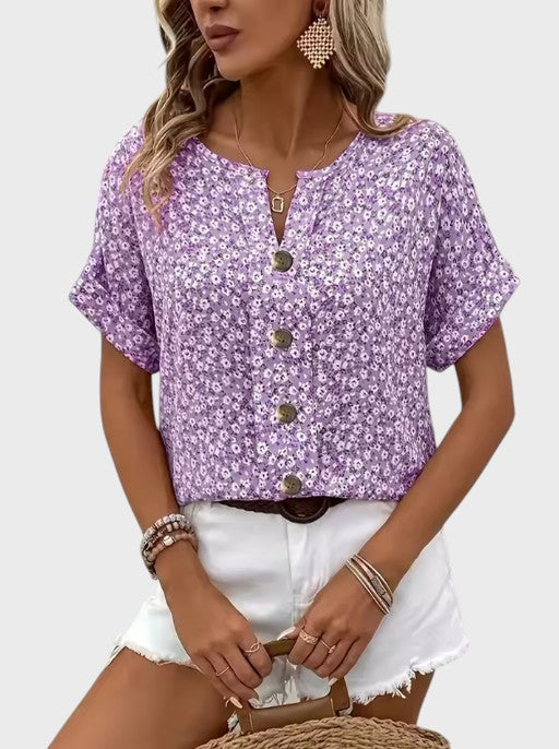 Constança - Blusa Leve com Estampa Floral