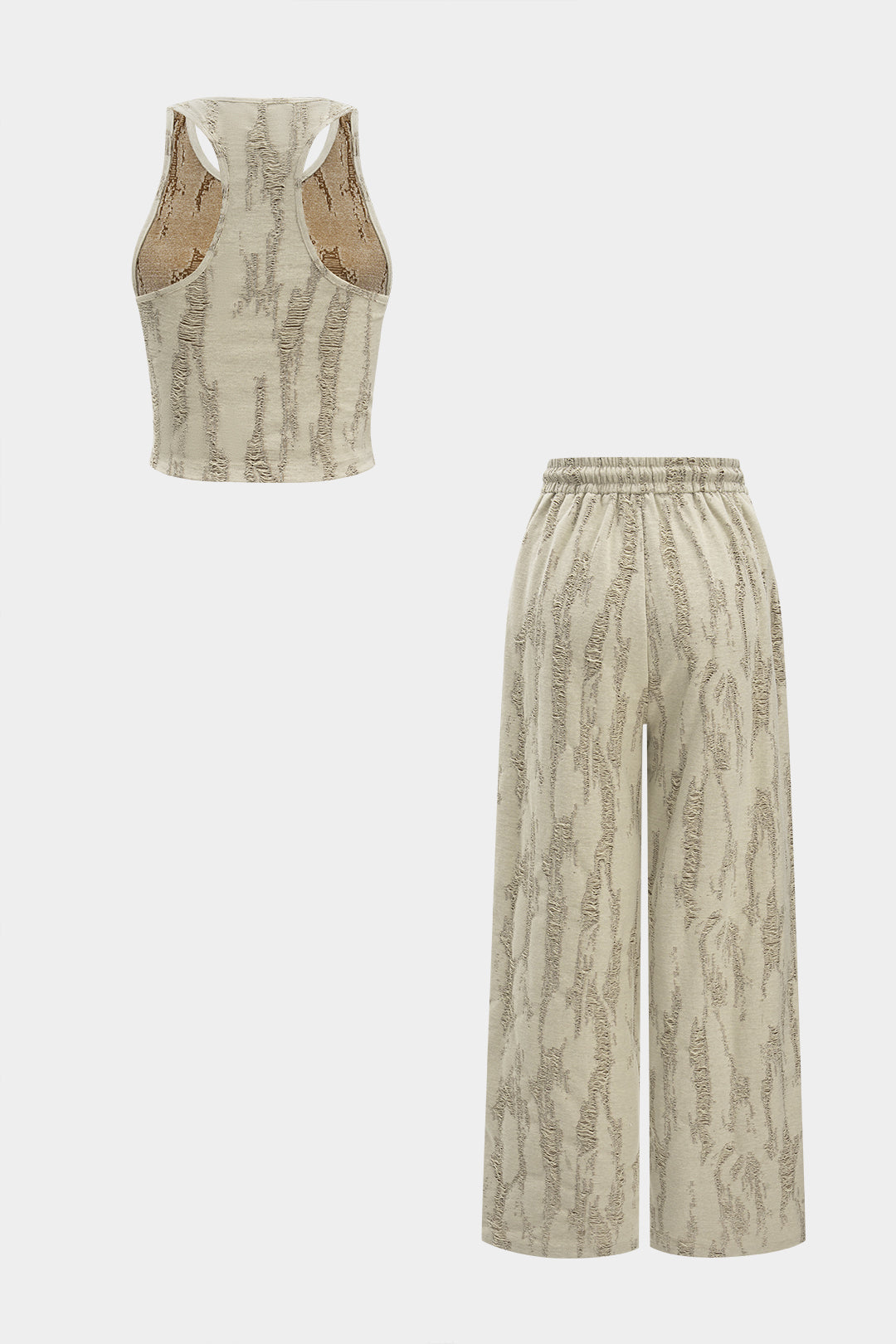 Soraia - Conjunto Top Sem Mangas & Calças com Cordão