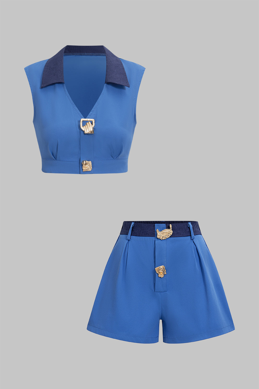 Rafaela- Conjunto de Top com Decote em V e Calções