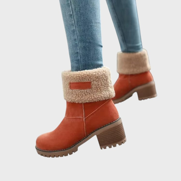 Monica – Elegantes Botas de Neve em Couro, Quentes e Estilosas