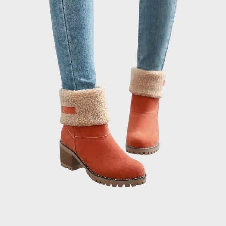 Monica – Elegantes Botas de Neve em Couro, Quentes e Estilosas