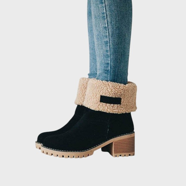 Monica – Elegantes Botas de Neve em Couro, Quentes e Estilosas