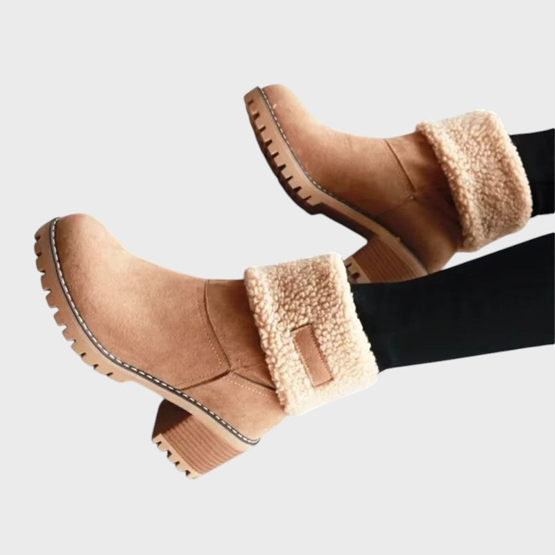 Monica – Elegantes Botas de Neve em Couro, Quentes e Estilosas