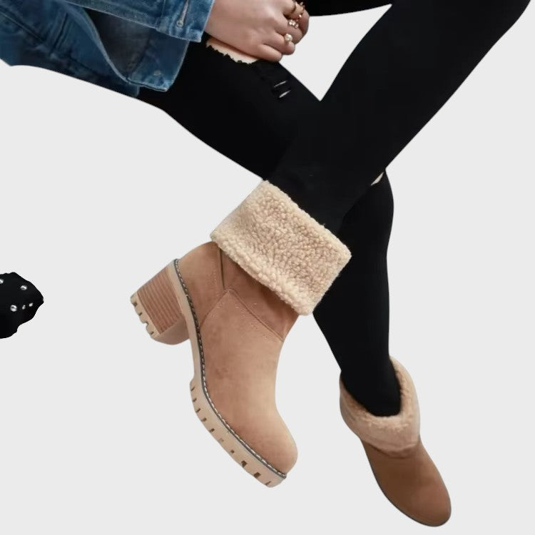 Monica – Elegantes Botas de Neve em Couro, Quentes e Estilosas