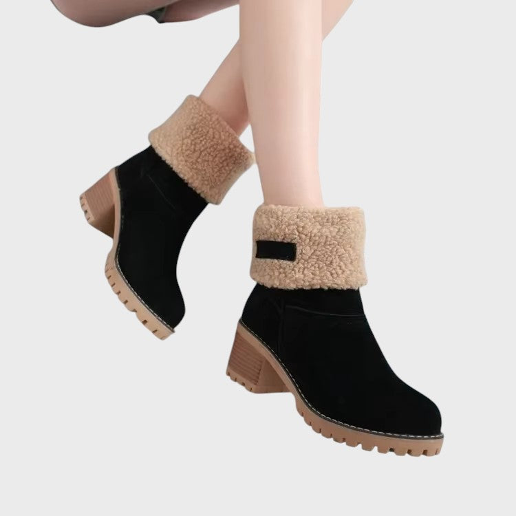 Monica – Elegantes Botas de Neve em Couro, Quentes e Estilosas