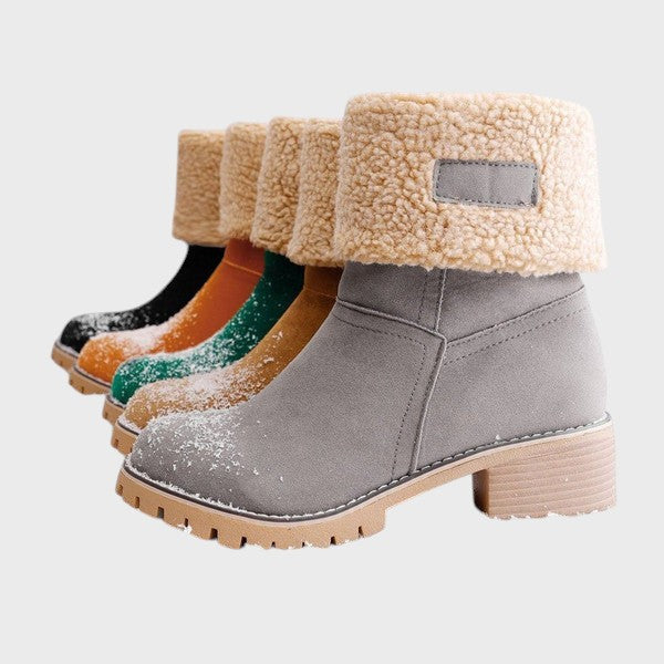 Monica – Elegantes Botas de Neve em Couro, Quentes e Estilosas