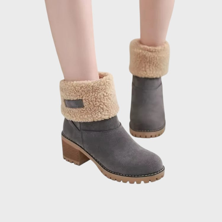 Monica – Elegantes Botas de Neve em Couro, Quentes e Estilosas