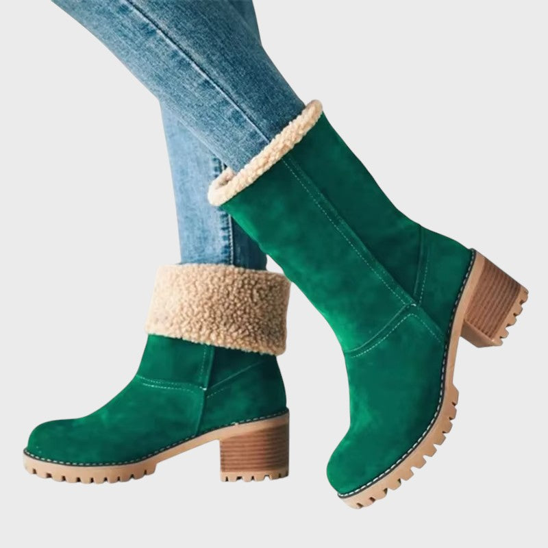 Monica – Elegantes Botas de Neve em Couro, Quentes e Estilosas