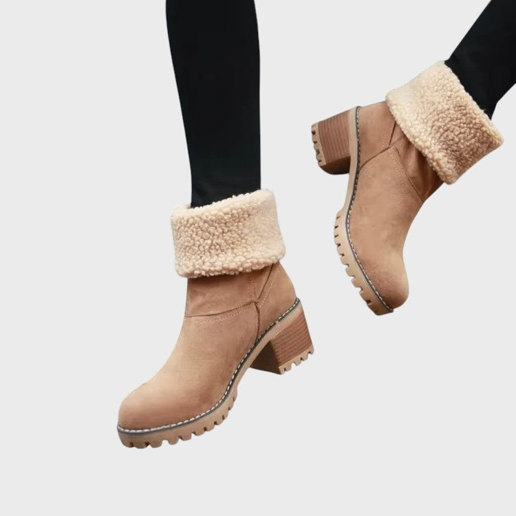 Monica – Elegantes Botas de Neve em Couro, Quentes e Estilosas