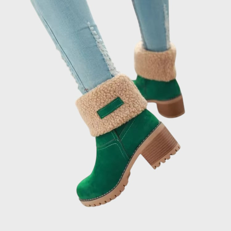 Monica – Elegantes Botas de Neve em Couro, Quentes e Estilosas