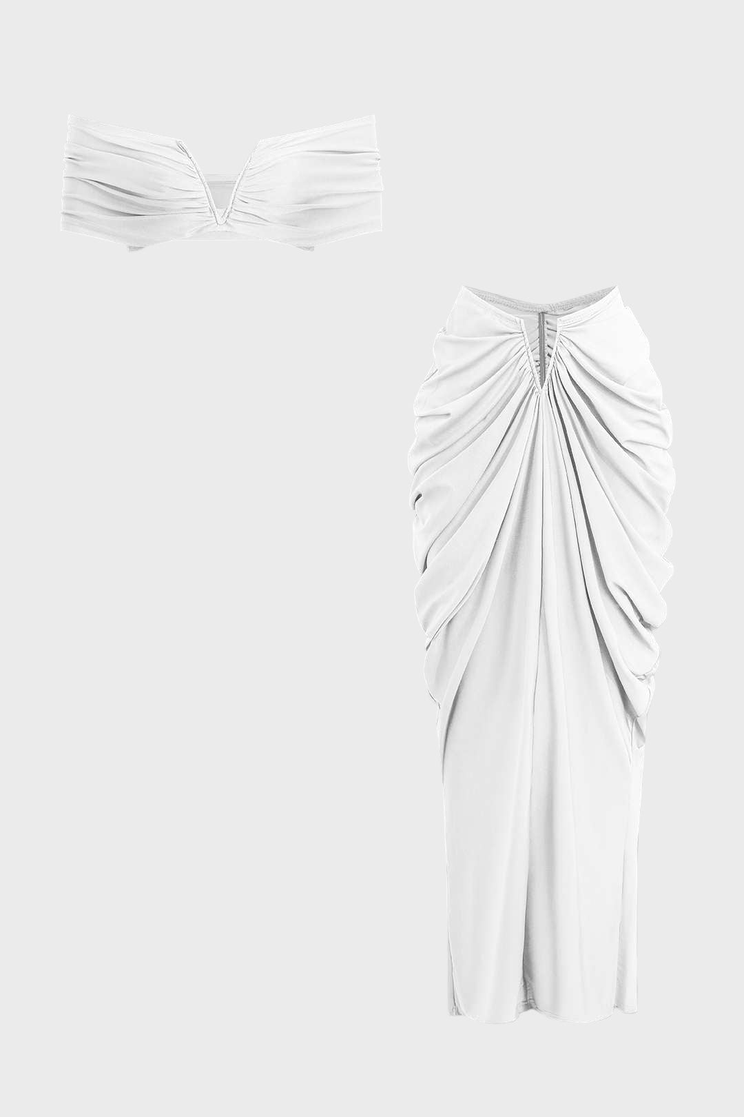 Dora - Conjunto Top Decote V & Saia Maxi