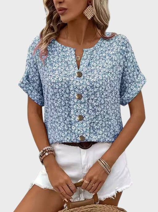 Constança - Blusa Leve com Estampa Floral