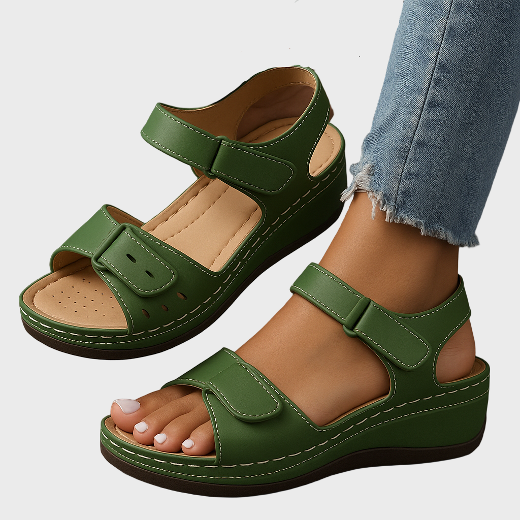 Amália - Sandálias de apoio com salto plataforma