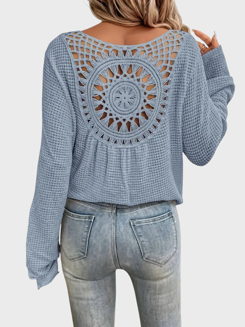 Angélica - Blusa Sofisticada com Decote em V