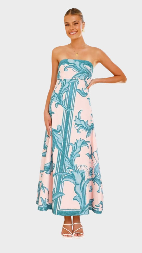 Iris - Vestido Longo Vintage Com Padrão