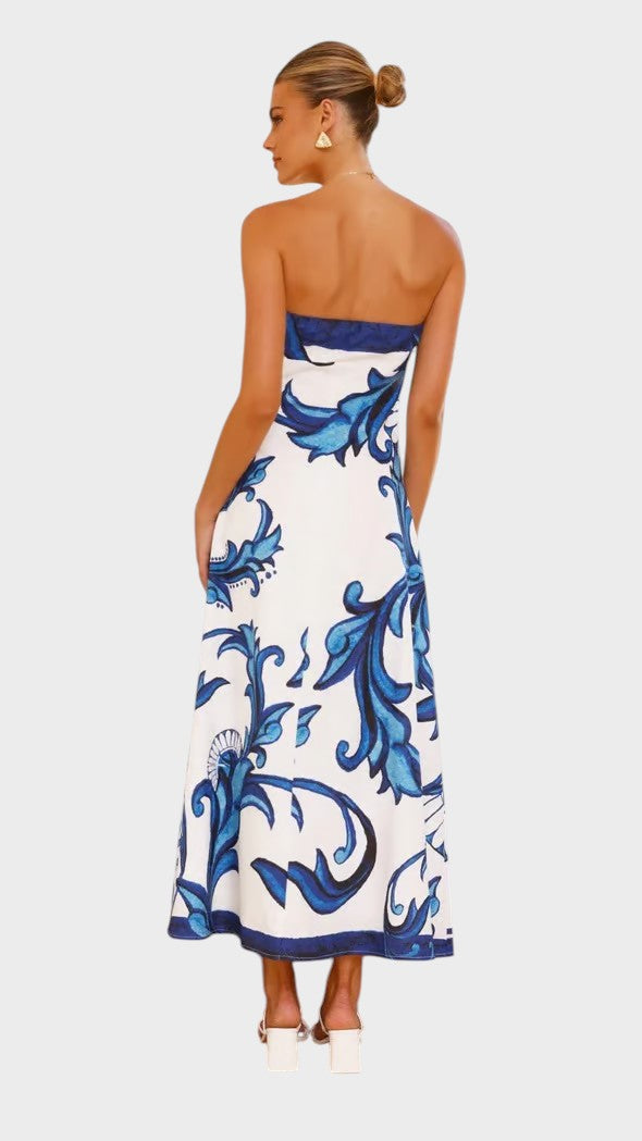 Iris - Vestido Longo Vintage Com Padrão