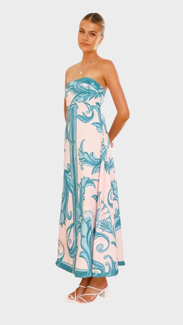 Iris - Vestido Longo Vintage Com Padrão