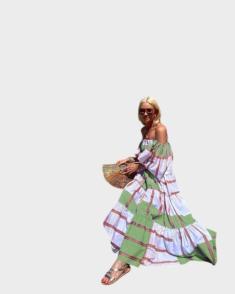 Neusa - Vestido Longo De Luxo Com Padrão Inspirado No México