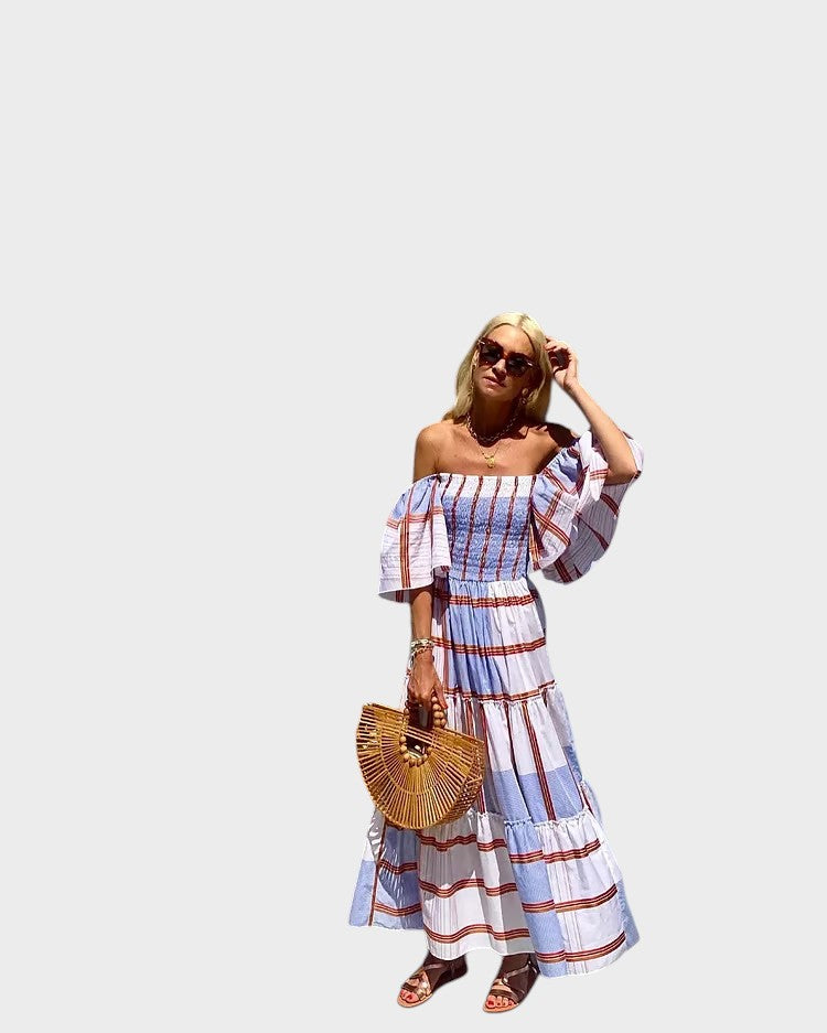 Neusa - Vestido Longo De Luxo Com Padrão Inspirado No México