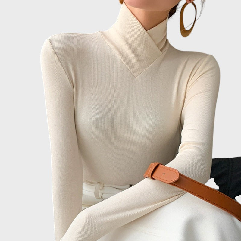 Ema - Blusa de Gola Alta com Design Cruzado