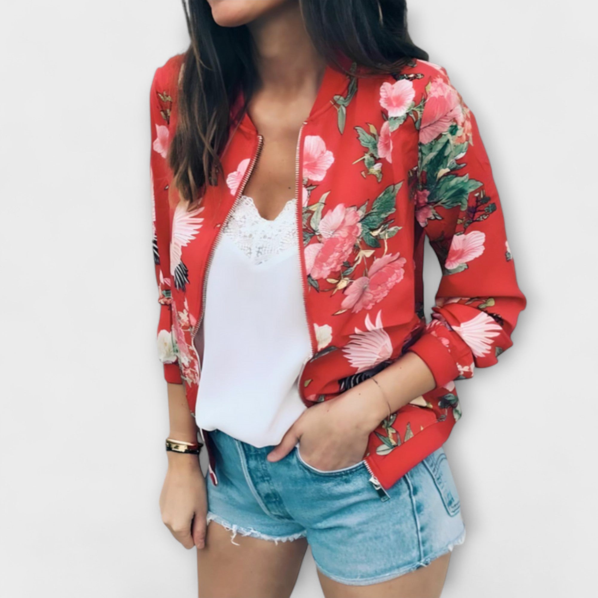 Andreia - Casaco elegante com padrão floral