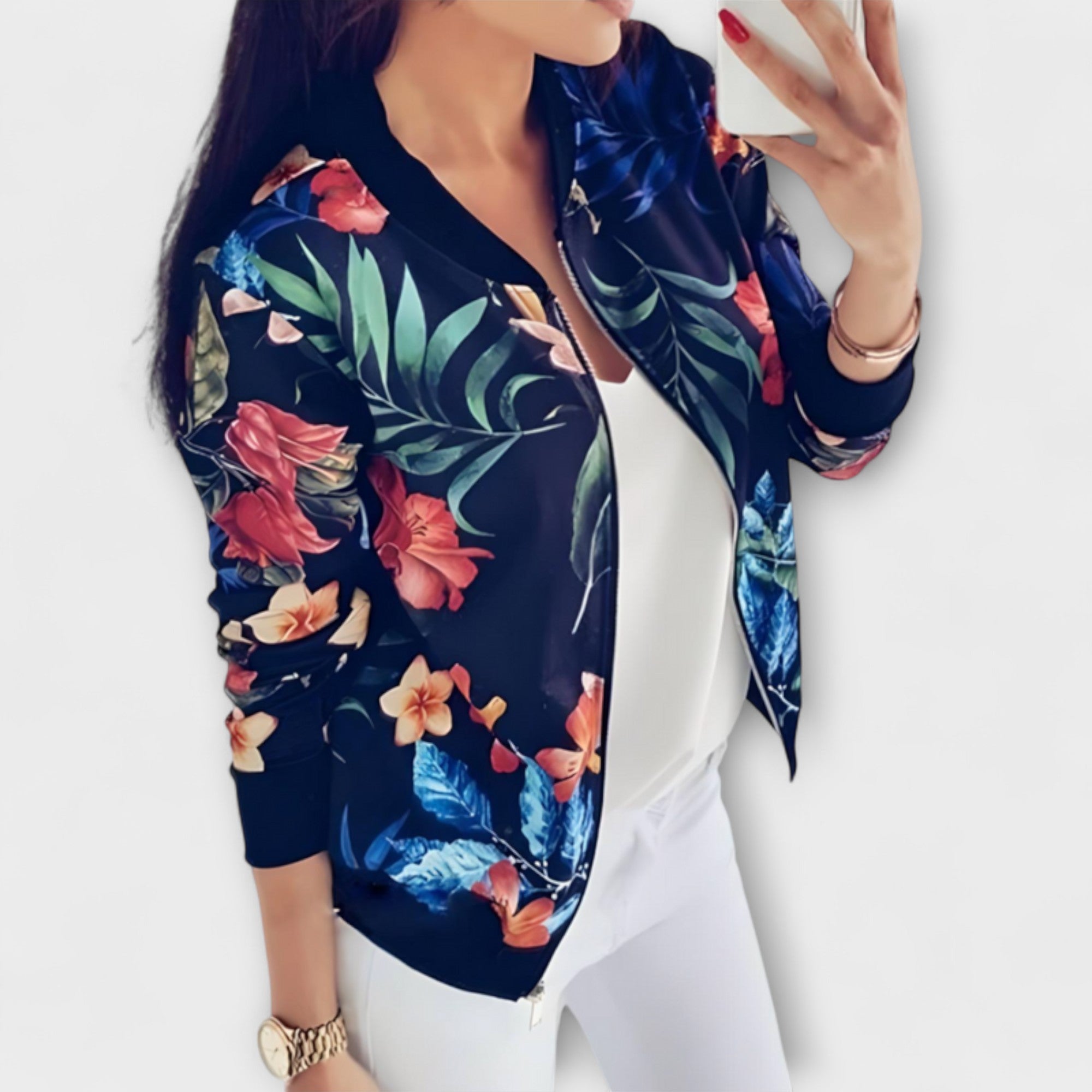Andreia - Casaco elegante com padrão floral