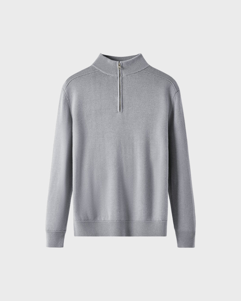 Diogo - Camisola fecho meio-zip clássica de lã